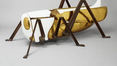 A wine cooler formed as a giant grasshopper, presented to Prince Philip by then French president Georges Pompidou during a state visit to France in 1972. Courtesy Royal Collection Trust