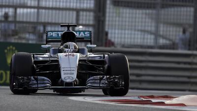 Lewis Hamilton during Saturday's qualifying for the Abu Dhabi Grand Prix. Hassan Ammar / AP Photo