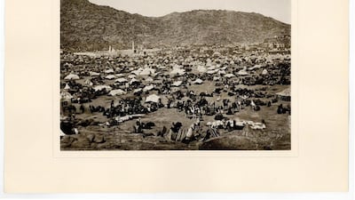 A view of Hajj in Mecca, from Christiaan Snouck Hurgronje’s Bilder-Atlas zu Mekka, 1898.