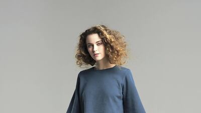 Bell sleeves are given a contemporary edge.