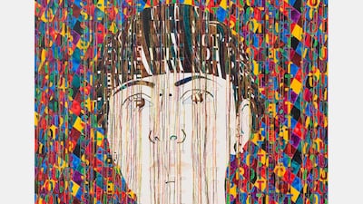 'Portrait of Sindy', 2020, by Ghada Amer. Courtesy the artist and KEWENIG, Berlin | Palma, Lepkowski Studios Berlin