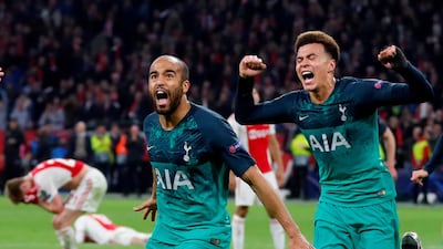 Tottenham's Lucas Moura celebrates the winner. Reuters