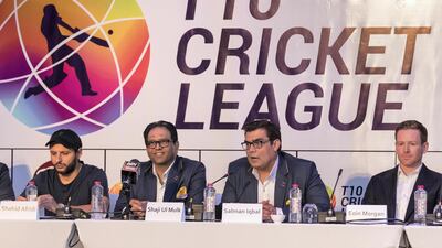 The T10 Cricket League is the brainchild of Shaji Ul Mulk, second from left. Antonie Robertson / The National