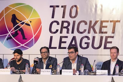 The T10 Cricket League is the brainchild of Shaji Ul Mulk, second from left. Antonie Robertson / The National