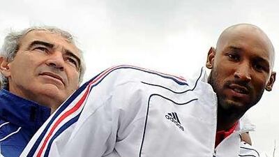 Nicolas Anelka, right, says other players were poised to clash with Raymond Domenech as well.