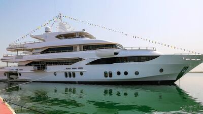Umm Al Quwain-based superyacht builder Gulf Craft's biggest vessel, the Majesty 155. The company says the Maldives is a growing market for luxury craft. Victor Besa / The National