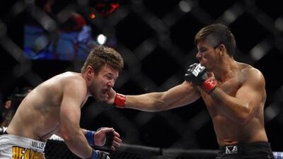 Demian Maia of Brazil, right, will replace the injured Vitor Belfort in the Abu Dhabi event.