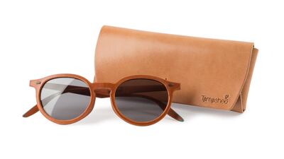 Leather sunglasses with signature streaks of turquoise. Courtesy Tamashee