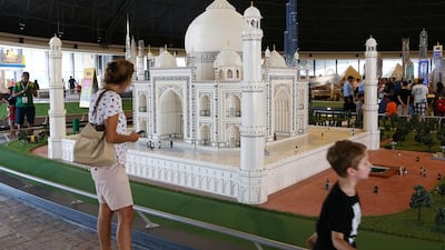 A Taj Mahal made by Lego bricks at Legoland Dubai, a part od Dubai Parks and Resorts projects. Pawan Singh / The National