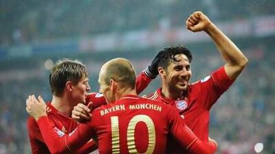 Claudio Pizarro, right, is unlikley to even make the substitutes' bench tonight against Juventus despite scoring four goals in a 9-2 win over Hamburg on Saturday, illustrating the club's attacking depth. Stuart Franklin / Getty Images