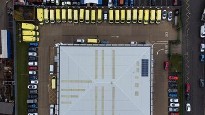Ambulances outside the West Midlands Ambulance Service headquarters in Coventry during a strike. PA