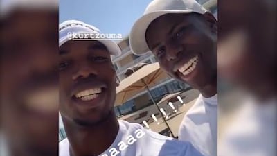 Paul Pogba with Kurt Zouma at the Bulgari Resort in Dubai. Courtesy Instagram
