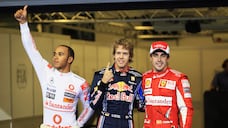 The last time more than two drivers were in F1 title contention heading into the final race weekend was 15 years ago, when Lewis Hamilton, Sebastian Vettel, Fernando Alonso and Mark Webber, not pictured, had hopes of winning the championship in Abu Dhabi, which was the final race of the season then, as it is now. Getty