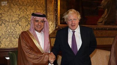 Saudi Arabia's foreign minister Adel al-Jubeir met with Boris Johnson during his time in London