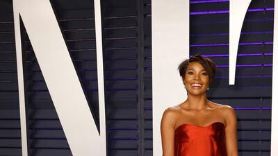 Gabrielle Union in Valentino arrives at the 2019 Vanity Fair Oscar Party. Reuters