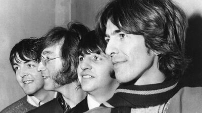 The Beatles, from left, Paul McCartney, John Lennon, Ringo Starr and George Harrison from 1968. The Beatles have released a new music video on Apple Music for their 1968 song 'Glass Onion.' AP Photo