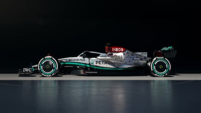 Handout photo provided by Mercedes-AMG of the W13 E Performance 2022 Formula One car at Silverstone. PA