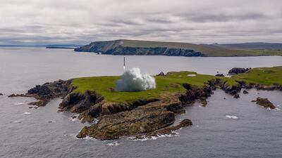 A computer-generated image of a rocket taking off from the Shetland Islands. Britain could lead the way in clearing space of dangerous debris, it has been proposed. PA