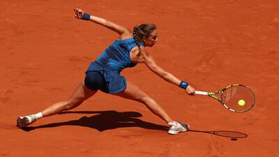 Lucia Bronzetti of Italy stretches for a backhand. Getty Images