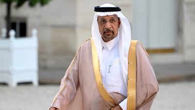Saudi Investment Minister Khalid Al Falih at the Elysee Palace in Paris in 2022. AFP