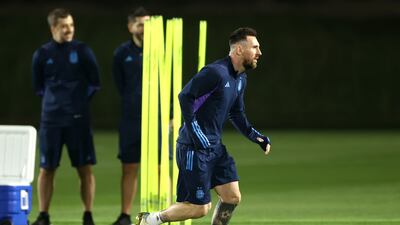 Argentina's Lionel Messi during training. AFP