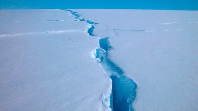 This picture taken by Richard Coleman shows a “loose tooth” on the Amery Ice Shelf in eastern Antarctica. AFP / Richard Coleman / Australian Antarctic Division