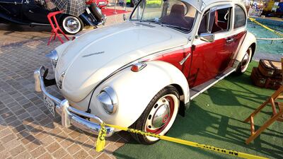 A 1971 VW Beetle at the Historical, Vintage and Classic Cars exhibition in Kuwait City.