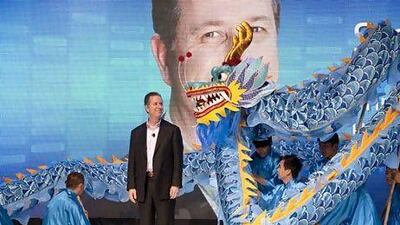 Steve Hoffman, the vice president and chief of staff for printing and personal systems for HP, says the year of the dragon is often marked with change. Above, Mr Hoffman during the HP convention in Shanghai, China last week. (Jonathan Browning for The National)