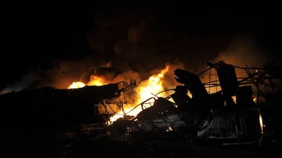 Fire engines from across Fujairah rushed to the scene and managed to control the fire and prevent it from affecting neighbouring shops.