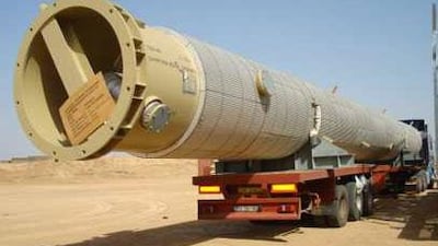 Gas pipeline components destined for Dana's Kurdistan project. The Sharjah-based company has now sold its Kurdish holdings.