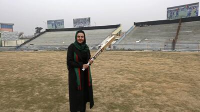 The founder of the Afghan national women’s team, Diana Barakzai, poses for a picture at the Kabul Cricket Stadium. Mohammad Ismail / Reuters / December 24, 2014