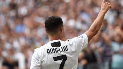 Ronaldo celebrates scoring for the first in Serie A. Reuters