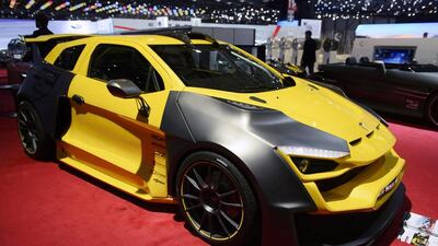 The Sbarro Sparta concept car is shown at the Geneva Motor Show 2014. Martial Trezzini / EPA