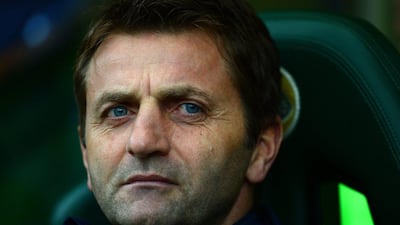 Manager Tim Sherwood of Tottenham Hotspur looks on during the Premier League match between Norwich City and Tottenham Hotspur at Carrow Road on February 23, 2014 in Norwich, England. Jamie McDonald/Getty Images
