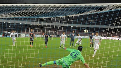 Inter Milan forward Mauro Icardi scores on Panenka-style penalty for the equaliser in a 2-2 draw with Napoli in Serie A on Sunday. Ciro Fusco / EPA / March 8, 2015