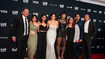 The team behind 'The Swimmers', including cast and crew, on the red carpet at the Toronto International Film Festival. AFP
