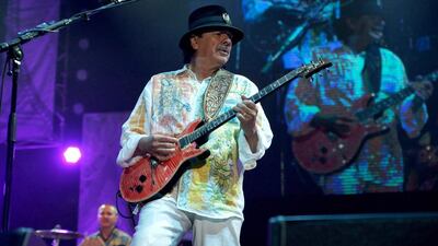 Carlos Santana was on form at the Dubai Jazz Festival. Courtesy Keith Nunes