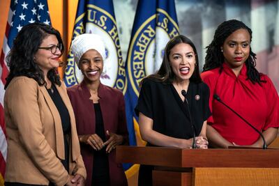 Rashida Tlaib, Ilhan Omar, Alexandria Ocasio-Cortez and Ayanna Pressley are leading the left wing of the Democratic Party. EPA
