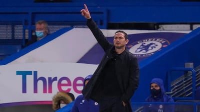 Chelsea manager Frank Lampard issues instructions during the game. EPA