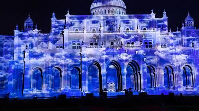 Clouds as part of the Sharjah Light Festival's opening night. Reem Mohammed / The National