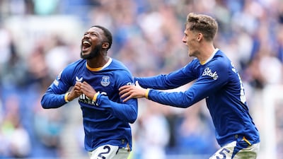 Ainsley Maitland-Niles celebrates scoring Everton's second goal in their 2-2 Premier League draw with Manchester United at Hill Dickinson Stadium on September 6, 2026. Getty Images