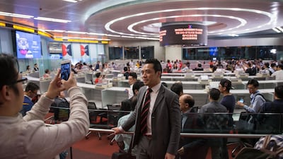 The trading hall of Hong Kong Exchanges & Clearing, which launched a $39bn takeover bid for the LSE. EPA