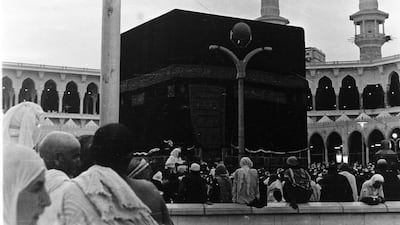 The scene inside the Grand Mosque in Makkah during Hajj in 1968.
