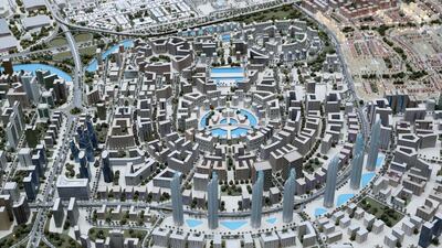 View of the Dubai South model at the Dubai South Headquarters office in Dubai. The 145 square kilometre district was launched in 2005. Pawan Singh / The National