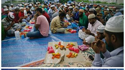 Bangladeshi workers preparing to break their fast at The Leo dormitory during Ramadan in Singapore on June 14, 2016. Photo by Edgar Su