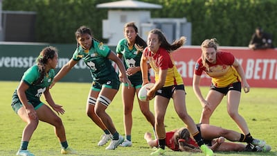 Femke Soens of Belgium passes the ball during the match against Australia.