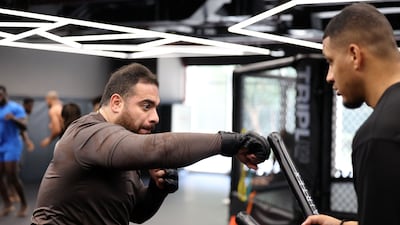Egyptian heavyweight Hamdy Abdelwahab trains for his upcoming fight against Chris Barnett at UFC 321 in Abu Dhabi later this month. All photos: Chris Whiteoak / The National