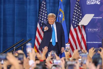 Former US president Donald Trump during a campaign event in Las Vegas, Nevada, on Saturday. Bloomberg