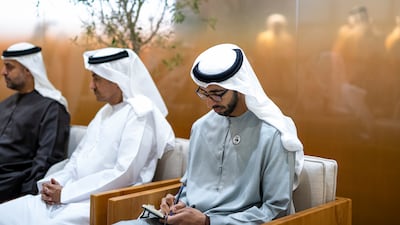 Sheikh Shakhboot bin Nahyan, Minister of State, attends the talks, alongside other senior Emirati officials