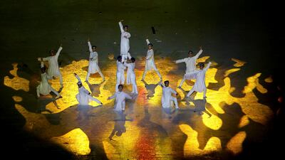 Dancers perform during the opening ceremony of the Southeast Asian Games that will run until May 23 in Hanoi and 11 nearby provinces. AP
